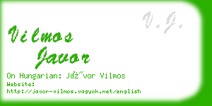 vilmos javor business card